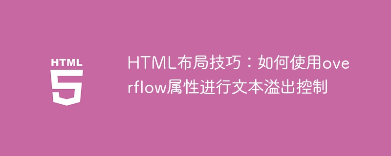 html布局技巧：如何使用overflow属性进行文本溢出控制