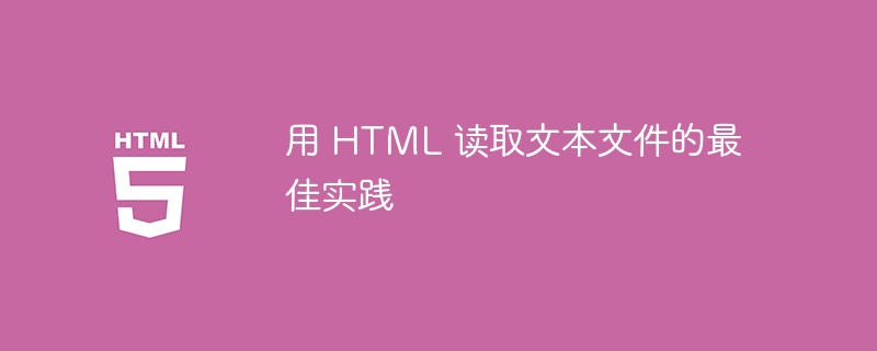 用 HTML 读取文本文件的最佳实践