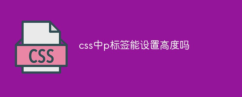 css中p标签能设置高度吗