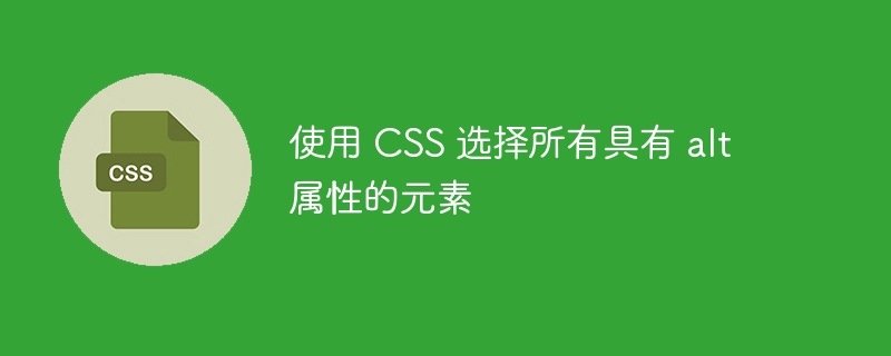 使用 css 选择所有具有 alt 属性的元素