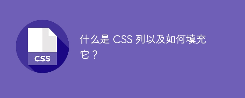 什么是 css 列以及如何填充它？