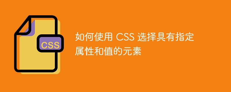 如何使用 css 选择具有指定属性和值的元素