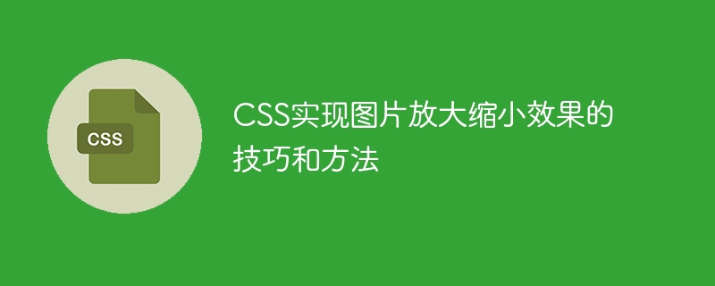 css实现图片放大缩小效果的技巧和方法