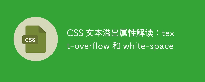 css 文本溢出属性解读：text-overflow 和 white-space