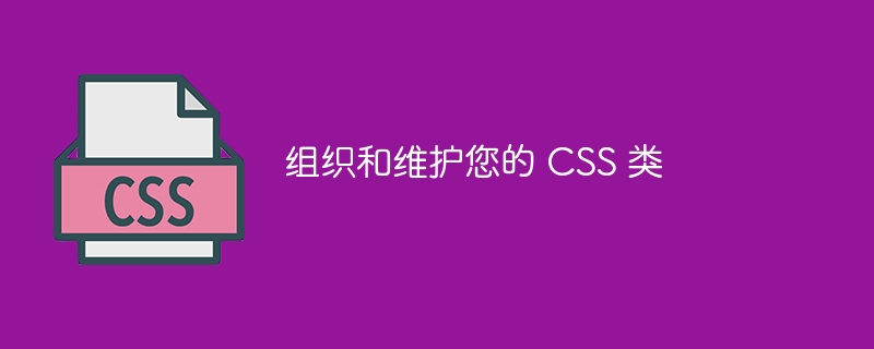 组织和维护您的 css 类