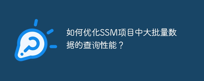 如何优化ssm项目中大批量数据的查询性能？