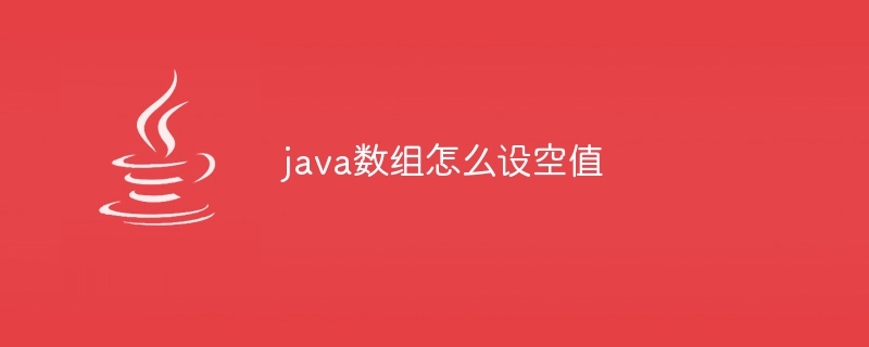 java数组怎么设空值