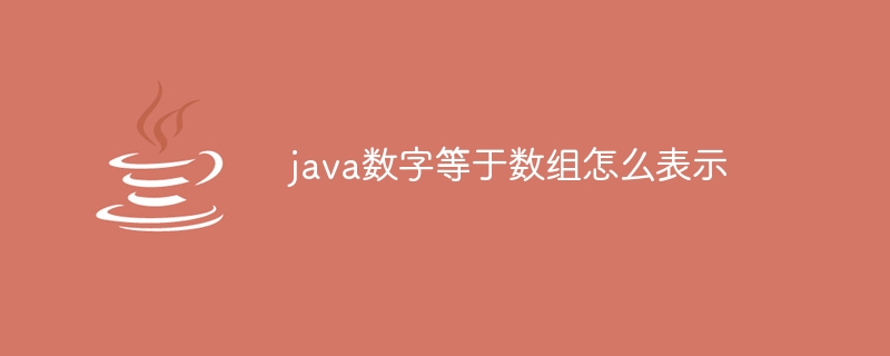 java数字等于数组怎么表示