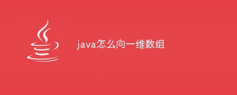 java怎么向一维数组