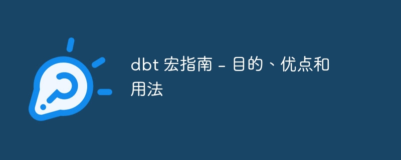 dbt 宏指南 - 目的、优点和用法