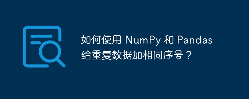 如何使用 numpy 和 pandas 给重复数据加相同序号？