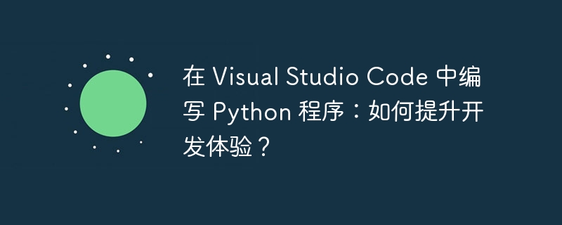 在 visual studio code 中编写 python 程序：如何提升开发体验？