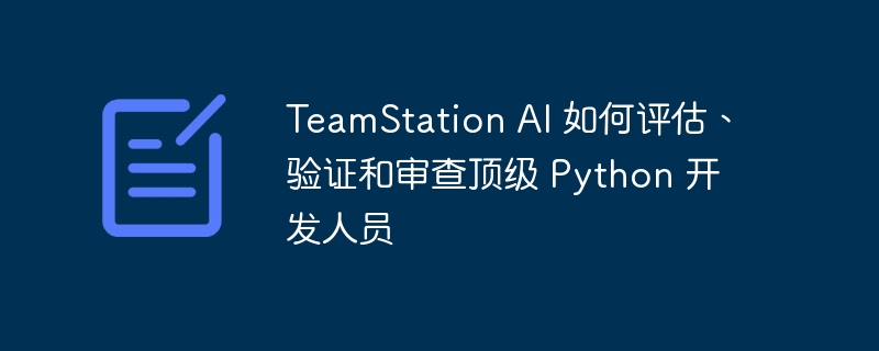 teamstation ai 如何评估、验证和审查顶级 python 开发人员