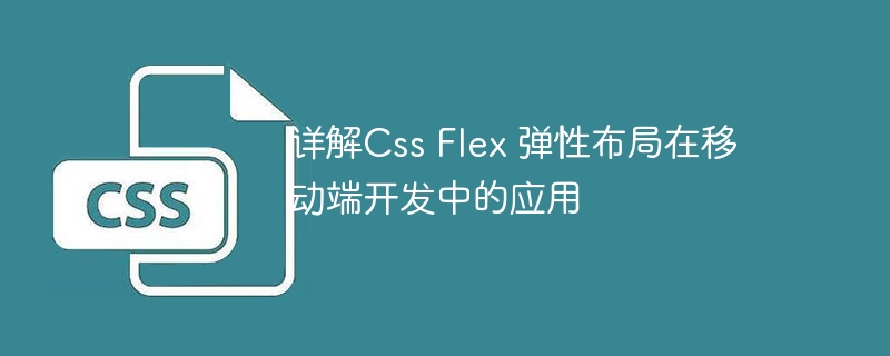 详解css flex 弹性布局在移动端开发中的应用