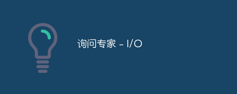 询问专家 - i/o