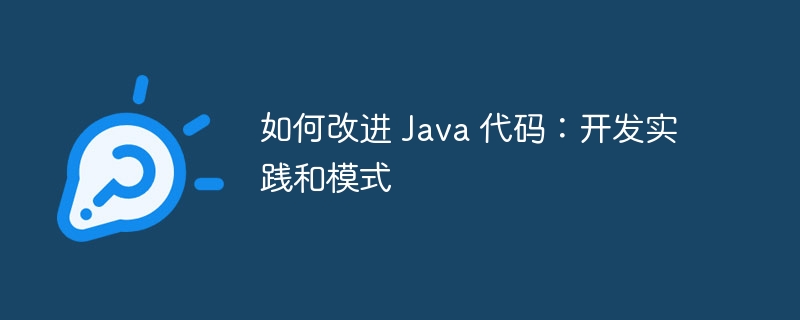 如何改进 java 代码：开发实践和模式