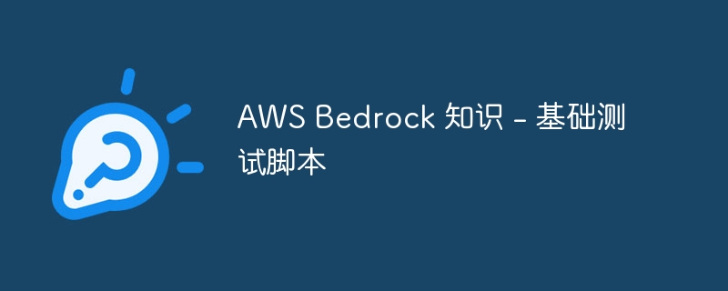 aws bedrock 知识 - 基础测试脚本