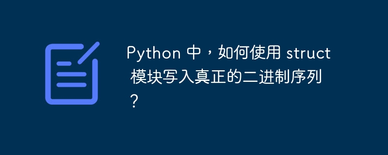 python 中，如何使用 struct 模块写入真正的二进制序列？