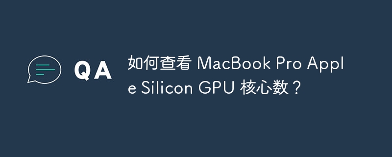 如何查看 macbook pro apple silicon gpu 核心数？