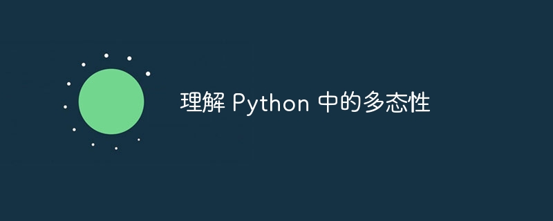 理解 python 中的多态性