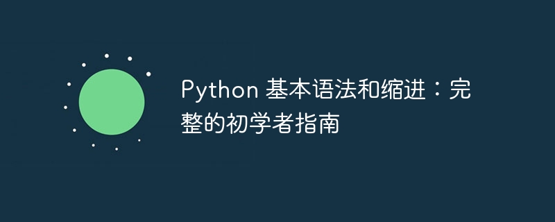 python 基本语法和缩进：完整的初学者指南