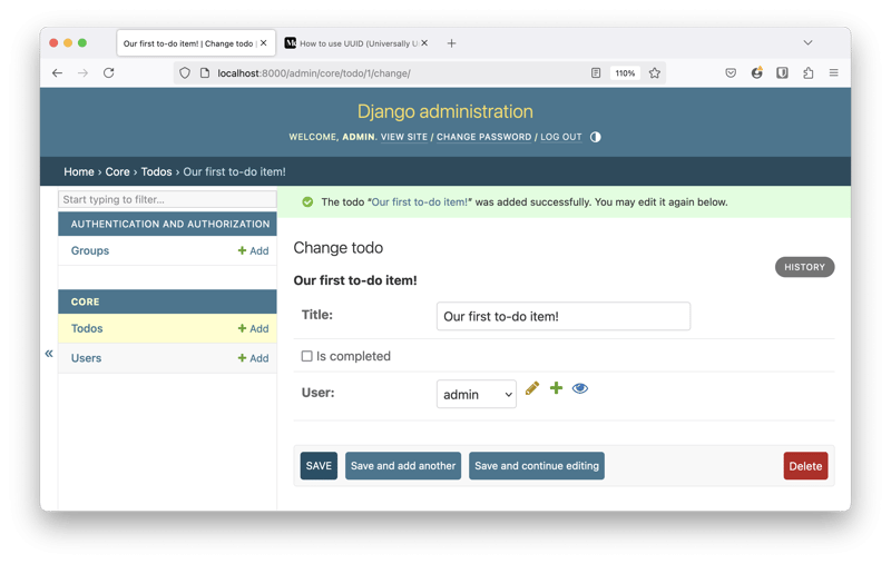 使用 Django 和 HTMX 创建 To-Do 应用程序 - 使用 TDD 添加 Todo 模型部分